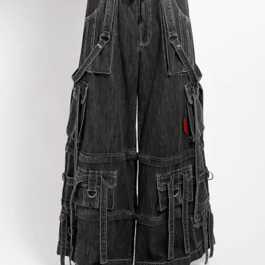 DENIM RING STRAP PANT BLACK DENIM