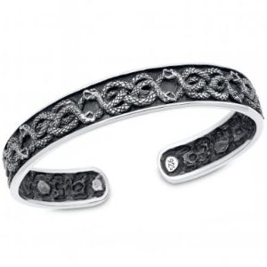 braclet5.jpg Sterling Medusa Snake Cuff Bracelet