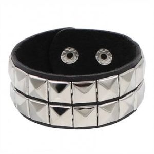 braclets1.jpg 2 Row Silver Pyramid Wristband