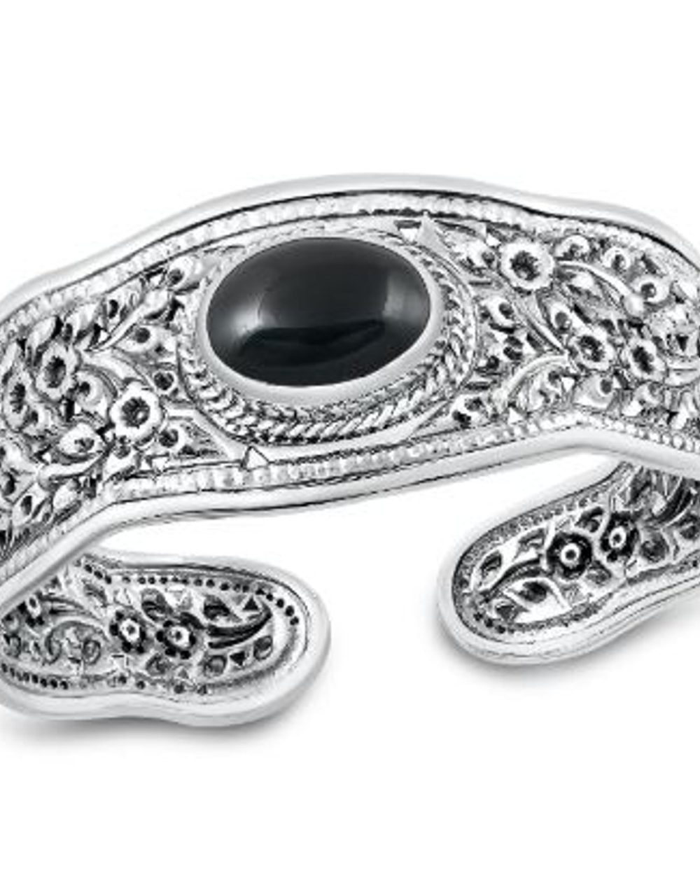 Flowers of Evil Silver and Stone Cuff Bracelet