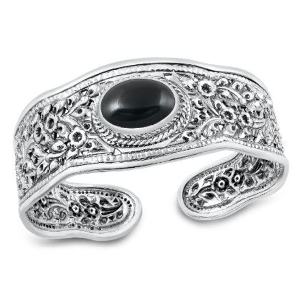 Flowers of Evil Silver and Stone Cuff Bracelet