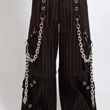 Tripp NYC Godfather Chain Stripe Pants [Black/Red]