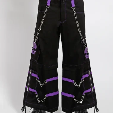 SKULL ZIP OFF PANT PURPLE
