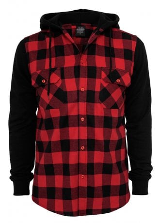 Urban Classics Hooded Checked Flannel Shirt