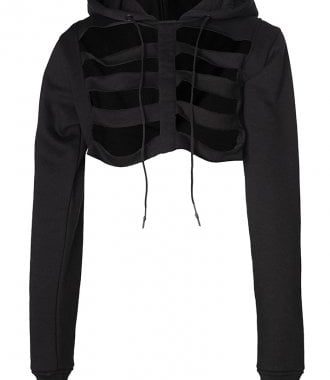 Heartless Ribcage Cropped Hoodie