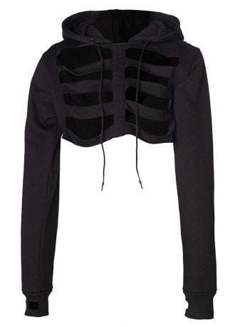 Heartless Ribcage Cropped Hoodie