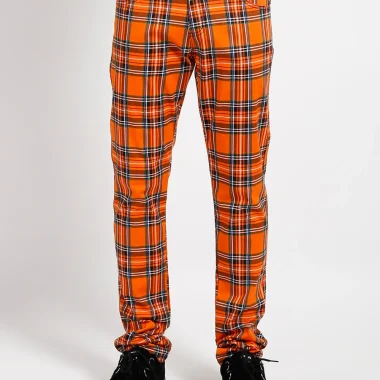 ROCKER JEAN ORANGE PLAID