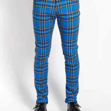 ROCKER JEAN ROYAL BLUE PLAID